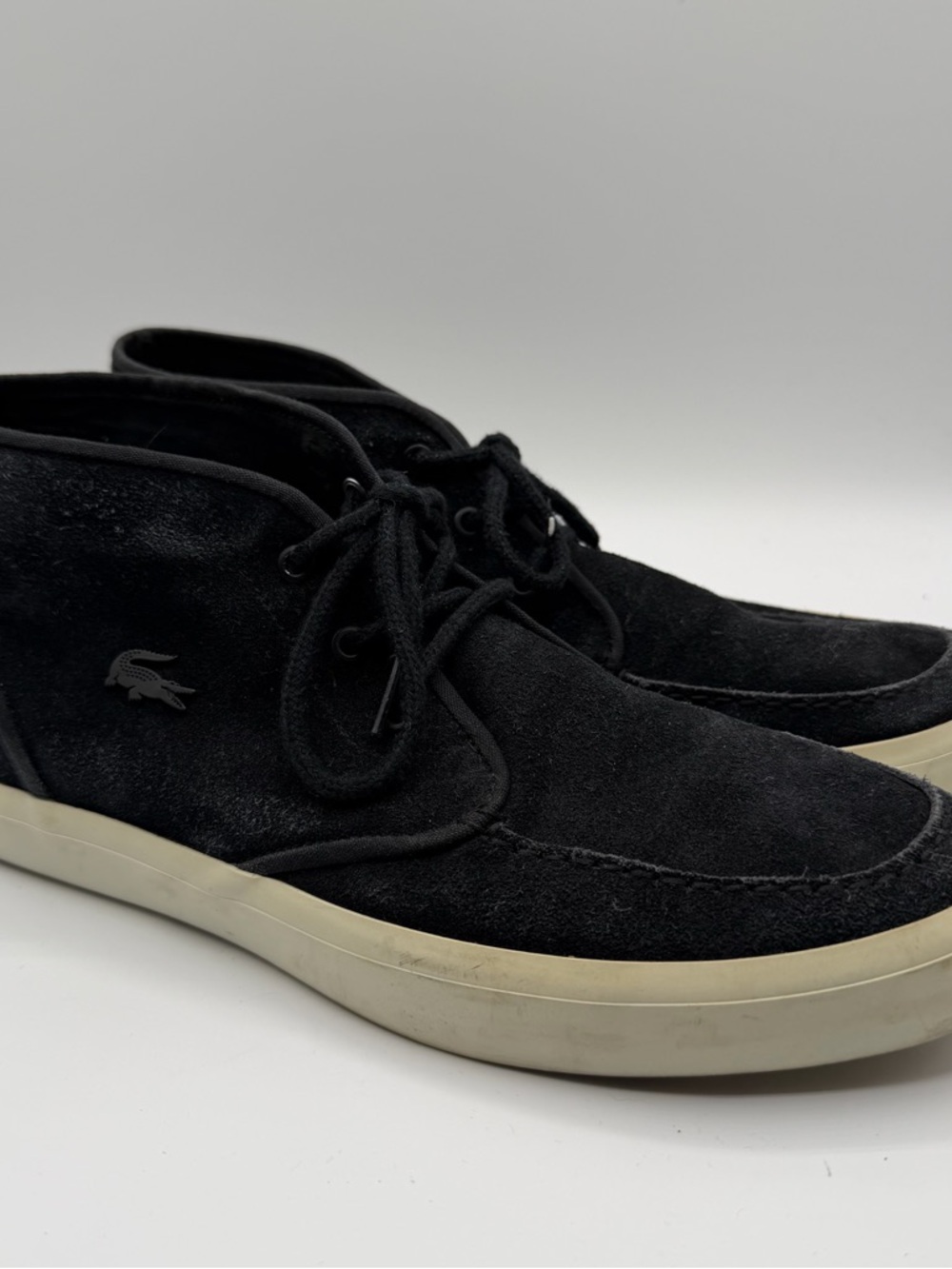 Lacoste Sevrin Mid 316 Black Suede Chukka Sneakers Casual Shoes 9.5